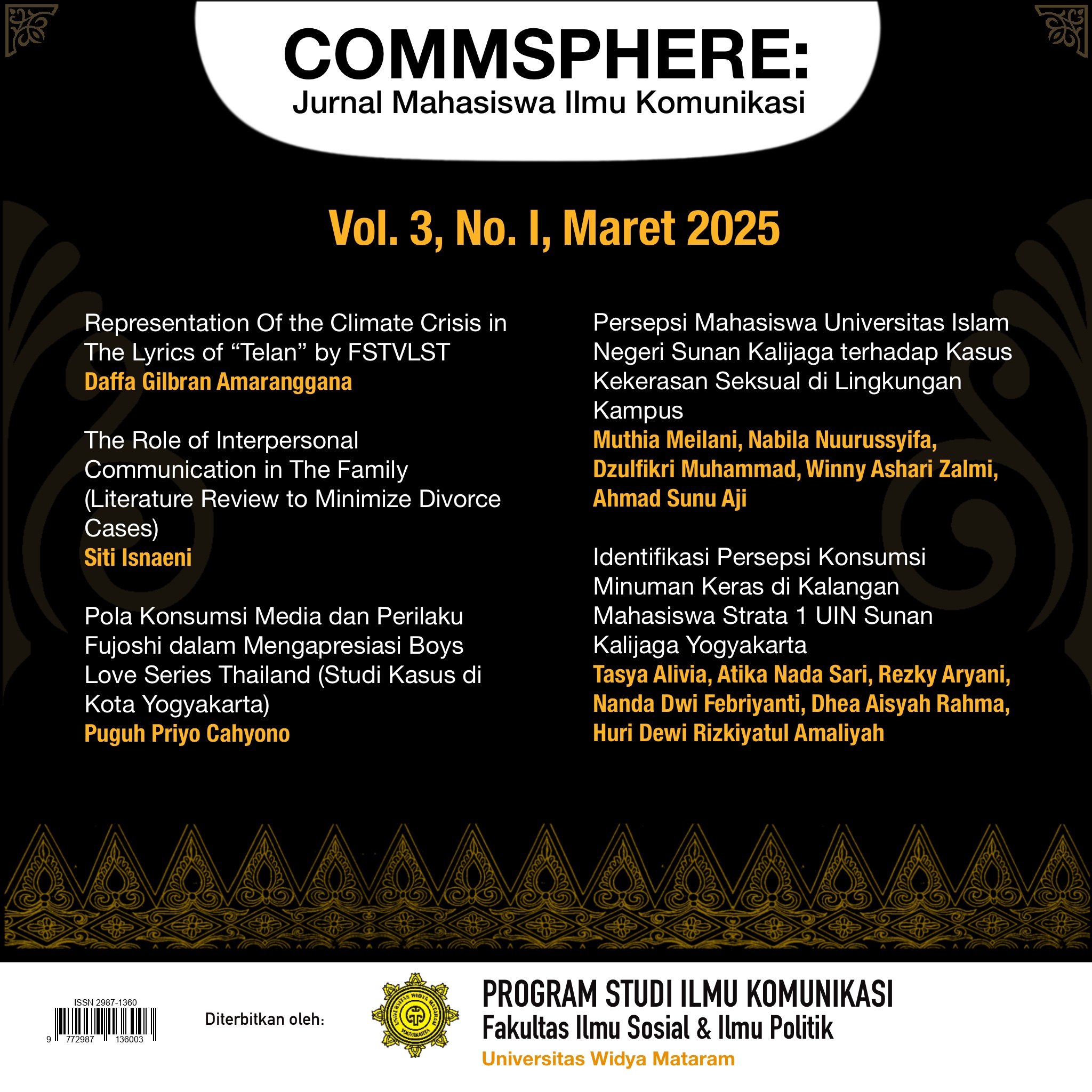 					View Vol. 3 No. I (2025): Commsphere
				